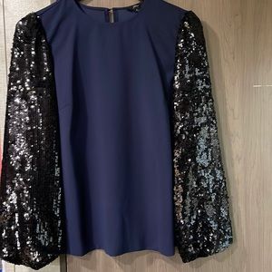 Black and navy sequin women’s Blouse